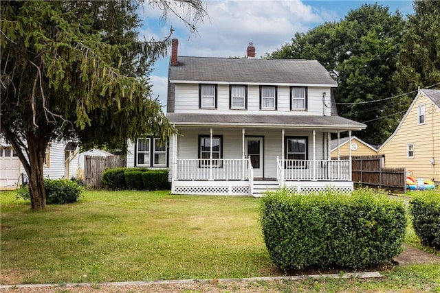 1995 Grand Central Ave, Horseheads, NY 14845 - farmhouse with covered porch and a chimney