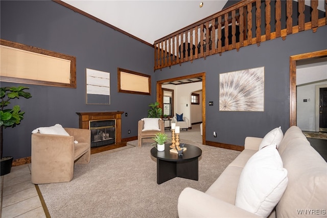 2912 Eggert Rd, Tonawanda, NY 14150 - living room with a fireplace with flush hearth and carpet flooring
