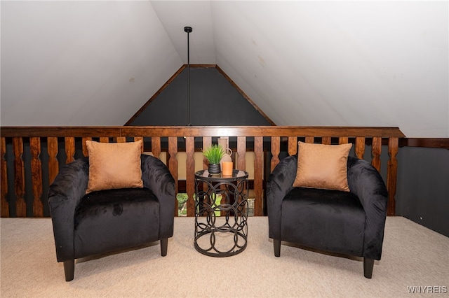 2912 Eggert Rd, Tonawanda, NY 14150 - living area featuring carpet flooring and lofted ceiling