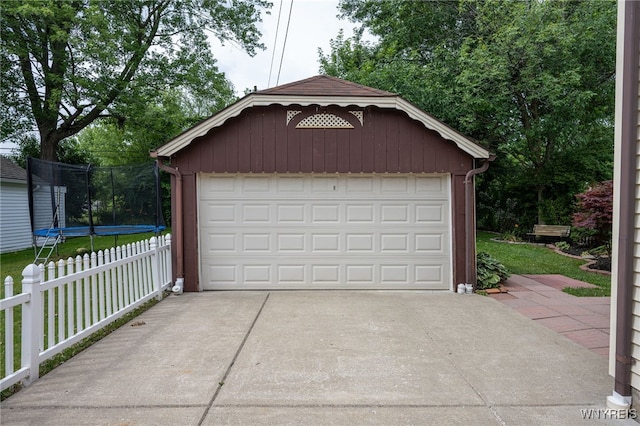 2912 Eggert Rd, Tonawanda, NY 14150 - detached garage with a trampoline