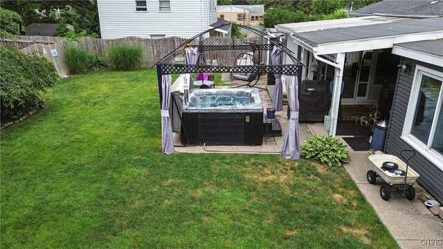 511 Drexler St, Salina, NY 13088 - fenced backyard featuring a hot tub