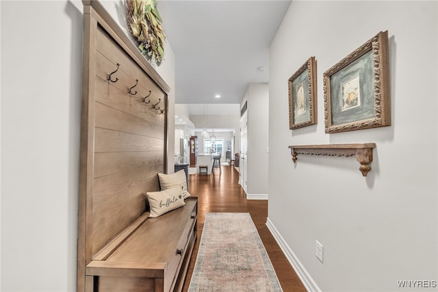 9443 Heritage Path Unit B, Clarence, NY 14032 - hallway with dark wood finished floors and recessed lighting
