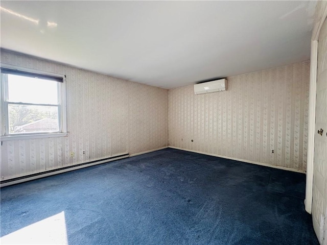 55 Wegman St, Sennett, NY 13021 - unfurnished room with a baseboard heating unit, a wall unit AC, and carpet flooring