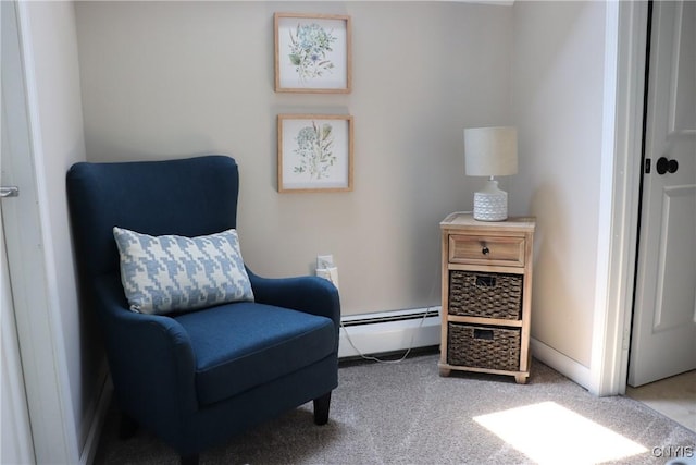 115 Meaney Cir, Scriba, NY 13126 - living area with a baseboard radiator and carpet