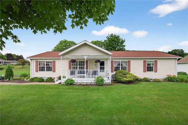7219 Apple St, Bath, NY 14810 - ranch-style house featuring a porch and a front lawn