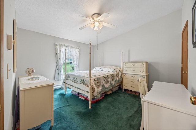 7219 Apple St, Bath, NY 14810 - bedroom featuring dark colored carpet, ceiling fan, and a baseboard heating unit