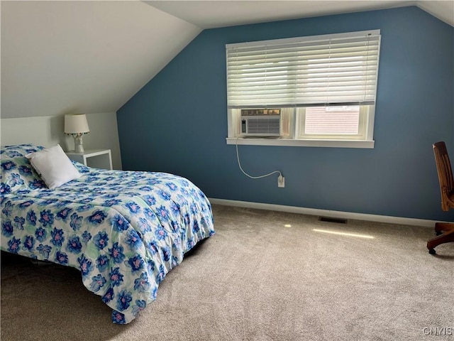 119 Marnie St, Deerfield, NY 13502 - bedroom featuring carpet, lofted ceiling, and cooling unit