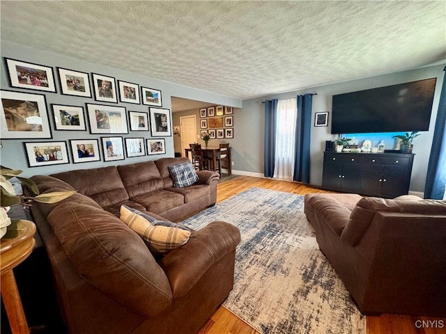 119 Marnie St, Deerfield, NY 13502 - living area with a textured ceiling and light wood-type flooring