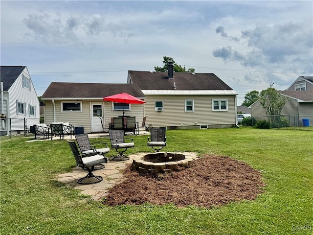 119 Marnie St, Deerfield, NY 13502 - back of property with a patio and a fire pit