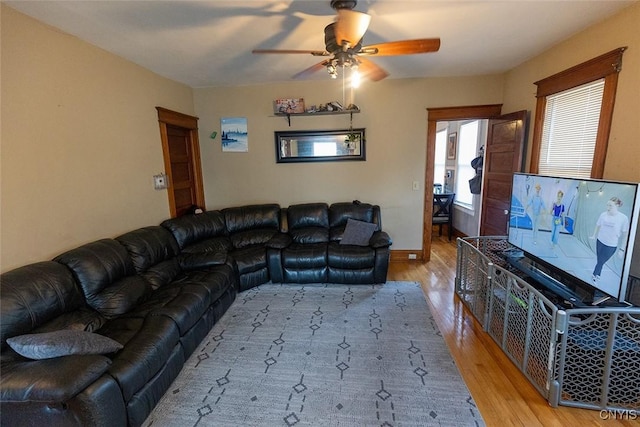 2228-30 Grant Blvd Unit 30, Syracuse, NY 13208 - living area with a ceiling fan and light wood-type flooring