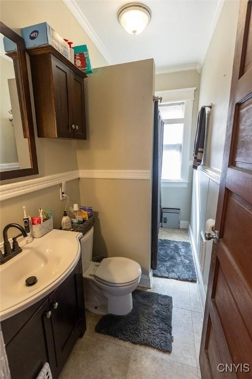 2228-30 Grant Blvd Unit 30, Syracuse, NY 13208 - bathroom with vanity, a shower, crown molding, and tile patterned flooring