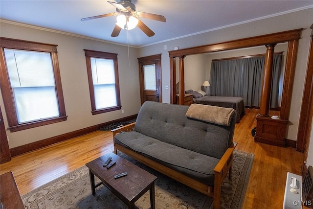 2228-30 Grant Blvd Unit 30, Syracuse, NY 13208 - bedroom with light wood-style flooring, crown molding, and a ceiling fan