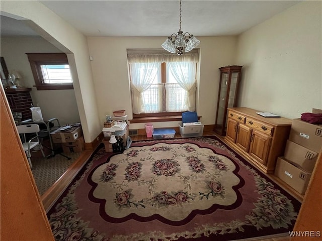 2461 Linwood Ave, Niagara Falls, NY 14305 - sitting room with a chandelier and baseboards