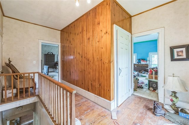 6192 Scudder Rd, Bath, NY 14879 - hall with ornamental molding and wood-type flooring
