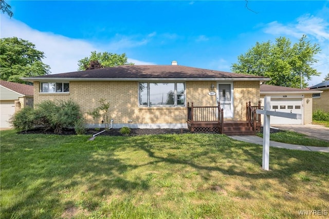 202 Waltercrest, West Seneca, NY 14224 - ranch-style house featuring brick siding, a front yard, and driveway