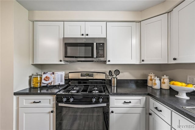 202 Waltercrest, West Seneca, NY 14224 - kitchen featuring appliances with stainless steel finishes, white cabinetry, and dark countertops