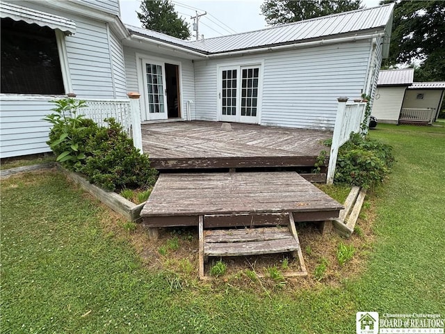 5469 E Lake Rd, Chautauqua, NY 14728 - wooden deck with a lawn