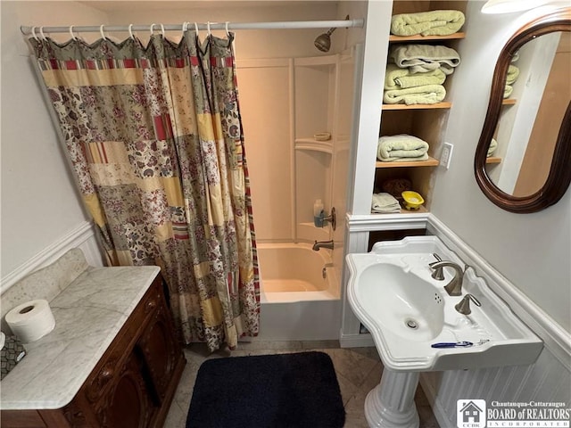 5469 E Lake Rd, Chautauqua, NY 14728 - bathroom with shower / bath combo with shower curtain