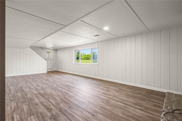 8281 E Main Rd, Leroy, NY 14482 - basement with wood finished floors
