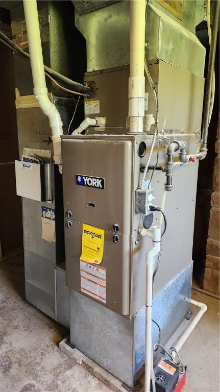 8281 E Main Rd, Leroy, NY 14482 - utility room with heating unit