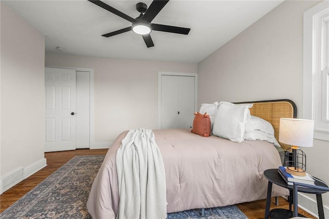 8281 E Main Rd, Leroy, NY 14482 - bedroom featuring wood finished floors and a ceiling fan