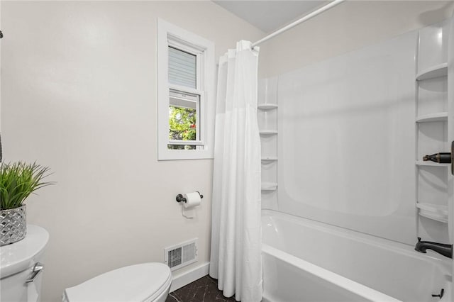 8281 E Main Rd, Leroy, NY 14482 - bathroom with shower / tub combo and marble look tiles