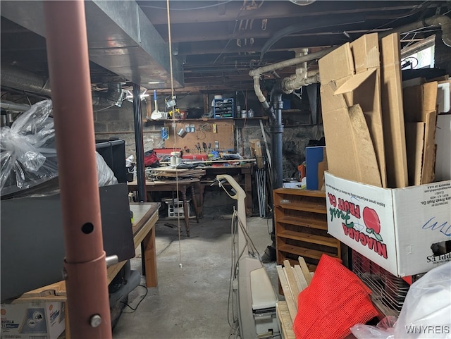 4 Bristol Ave, Lockport City, NY 14094 - unfinished below grade area with a workshop area