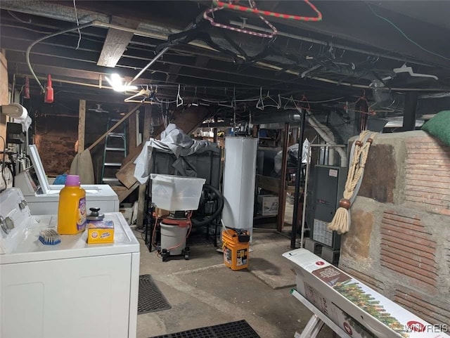 4 Bristol Ave, Lockport City, NY 14094 - unfinished basement with washer and clothes dryer and gas water heater