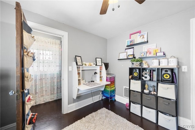 567 Grant Blvd, Syracuse, NY 13203 - office area featuring wood finished floors and ceiling fan