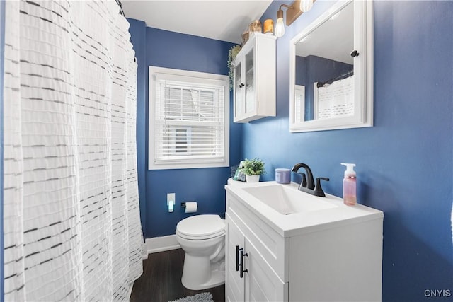 567 Grant Blvd, Syracuse, NY 13203 - bathroom with vanity, wood finished floors, and curtained shower