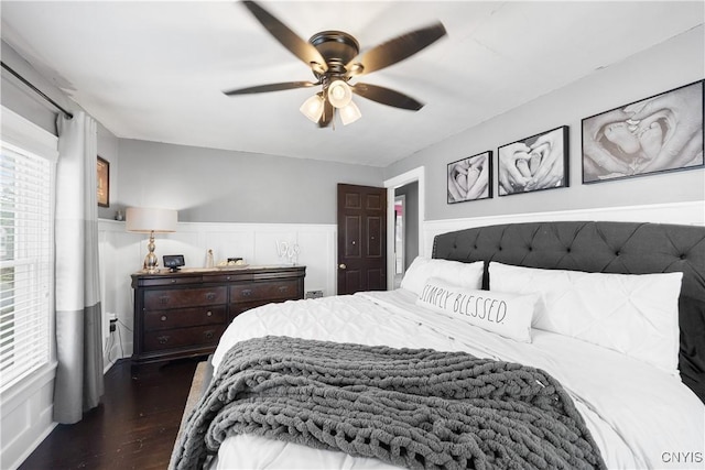 567 Grant Blvd, Syracuse, NY 13203 - bedroom featuring dark wood-style floors and a ceiling fan