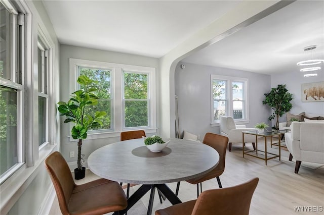 185 N Pleasant Pkwy, Cheektowaga, NY 14206 - dining area with light wood-style floors and a chandelier