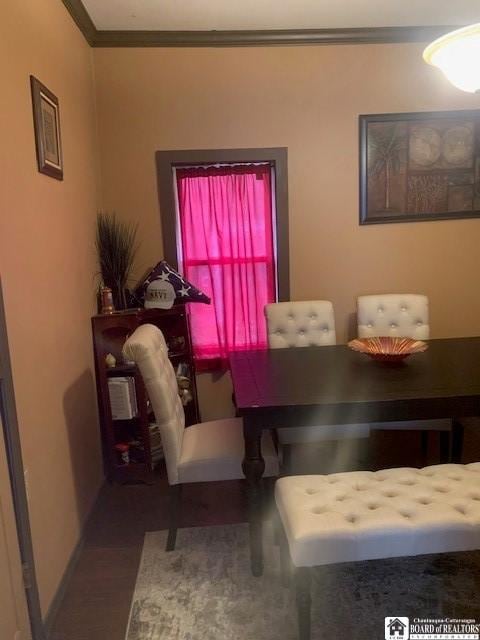 6 Dean St, Randolph, NY 14772 - dining space featuring crown molding and wood finished floors