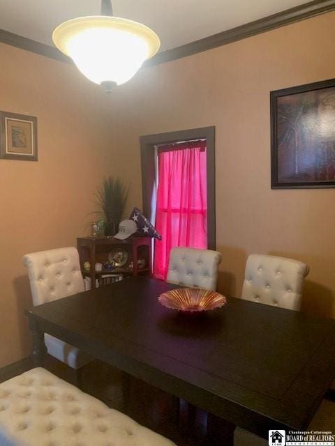 6 Dean St, Randolph, NY 14772 - dining area featuring crown molding and baseboards