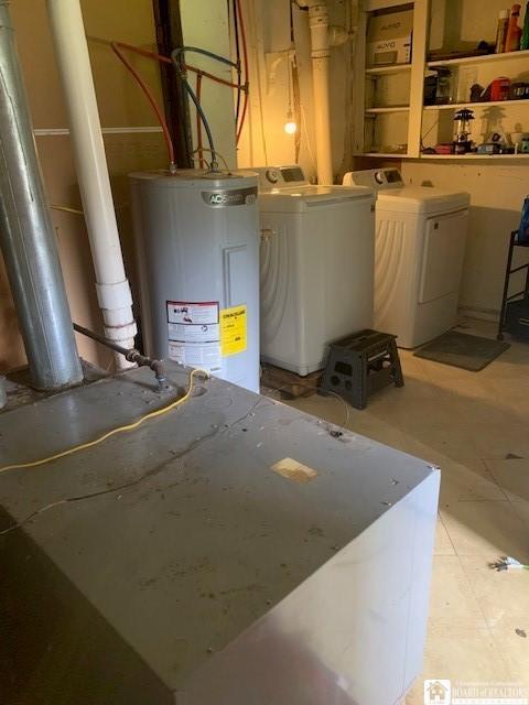 6 Dean St, Randolph, NY 14772 - utilities with water heater and washing machine and clothes dryer