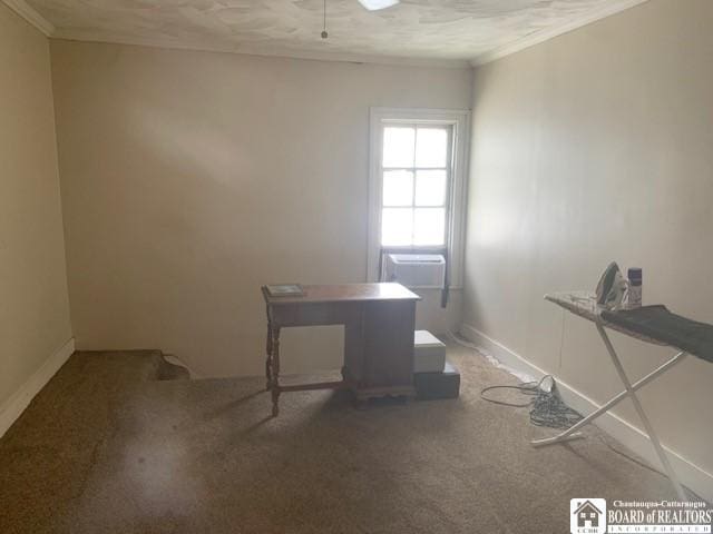 6 Dean St, Randolph, NY 14772 - misc room with ornamental molding and carpet