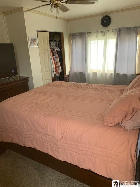 6 Dean St, Randolph, NY 14772 - bedroom featuring a closet, crown molding, and ceiling fan
