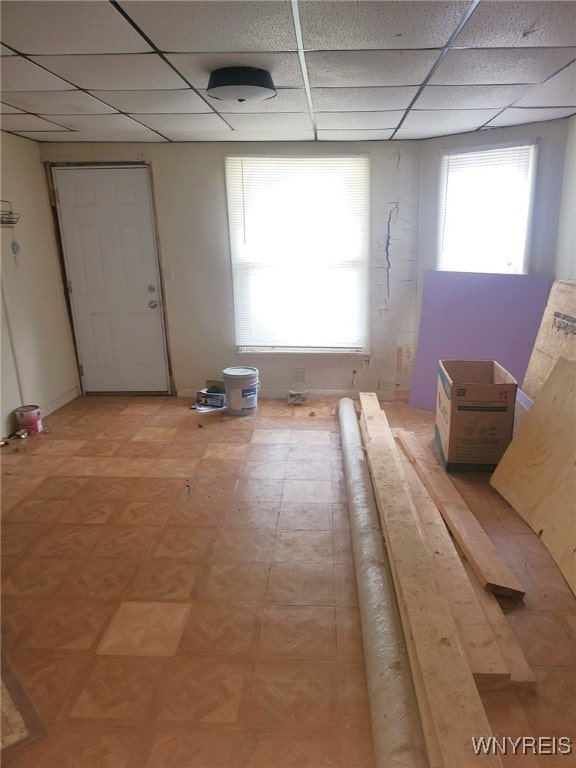550 Spaulding St, Elmira City, NY 14904 - basement with light floors and a drop ceiling