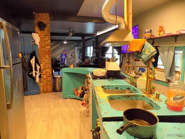 218 Strauss St, Buffalo, NY 14211 - game room featuring wood finished floors and cooling unit