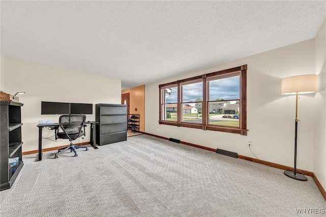 6103 Reger Dr, Lockport Town, NY 14094 - carpeted home office with baseboards and a textured ceiling