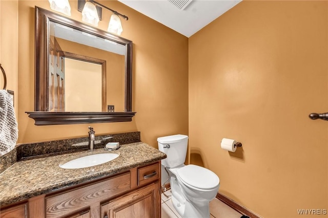 6103 Reger Dr, Lockport Town, NY 14094 - half bathroom with vanity and tile patterned flooring