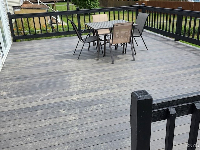 3978 Thrush Ln, Clay, NY 13090 - wooden terrace with outdoor dining space