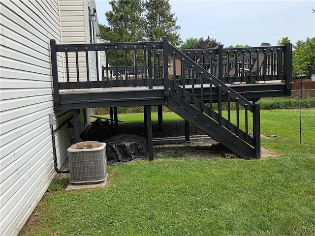 3978 Thrush Ln, Clay, NY 13090 - view of grassy yard with a deck