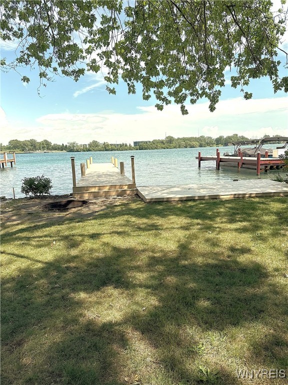 653 S S Colony Rd, Grand Island, NY 14072 - dock with a yard and a water view