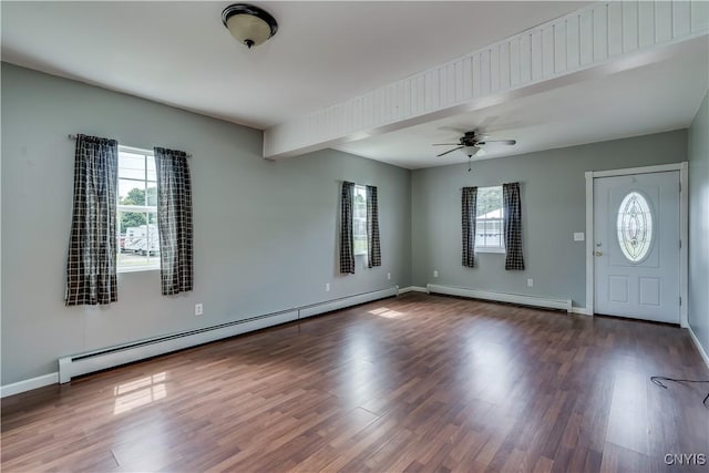 35095 State Route 3, Wilna, NY 13619 - entryway with a baseboard heating unit, plenty of natural light, wood finished floors, and beamed ceiling