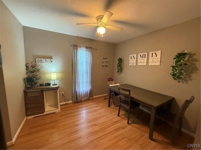 10 N 8th St, Fulton, NY 13069 - home office with light wood-style flooring and ceiling fan