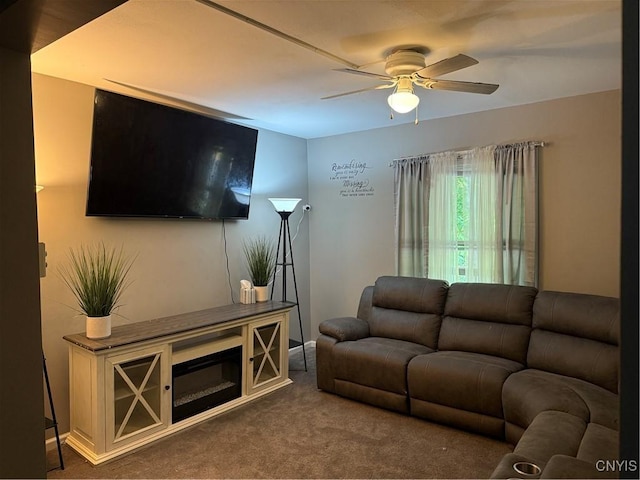 10 N 8th St, Fulton, NY 13069 - carpeted living room featuring ceiling fan