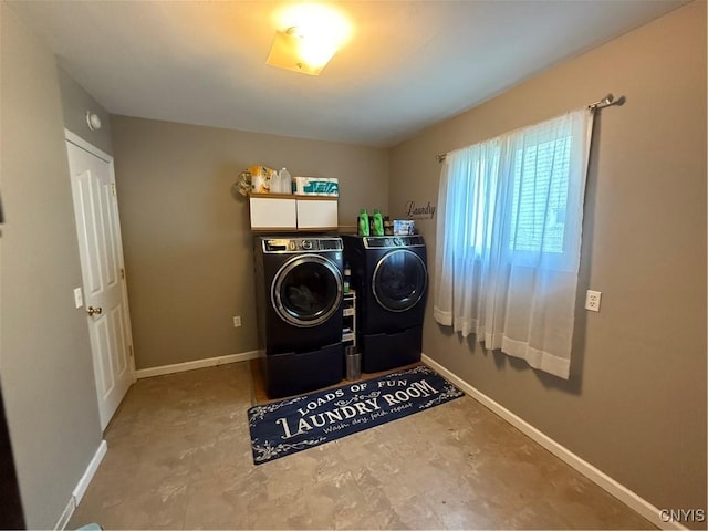 10 N 8th St, Fulton, NY 13069 - laundry room with washing machine and dryer and baseboards