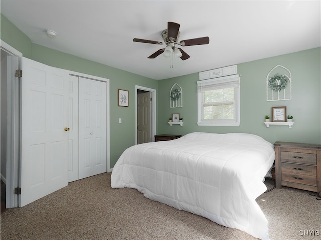 14496 Military Rd, Hounsfield, NY 13685 - bedroom featuring carpet, a closet, and a ceiling fan