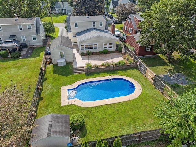 419 Bronson Rd, Geddes, NY 13219 - view of swimming pool with a residential view and a fenced backyard